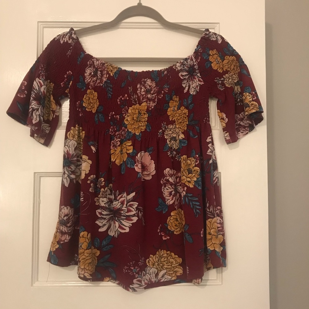 off the shoulder floral top